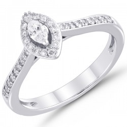 Marquise Diamond Halo with Diamond Shank
