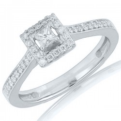 Princess Diamond Halo with Diamond Shank
