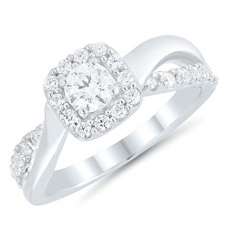 Princess Split shank Engagment Ring