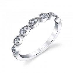 Marquise Shaped Stackable Wedding Band