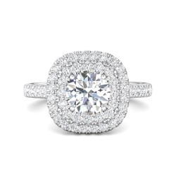 FlyerFit® 14K White Gold Micropave Halo Engagement Ring