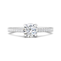 FlyerFit® Platinum Vintage Engagement Ring
