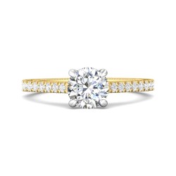 FlyerFit® 14K Yellow and 14K White Gold Vintage Engagement Ring