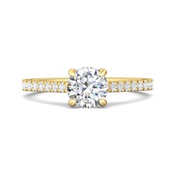 FlyerFit® 14K Yellow Gold Vintage Engagement Ring