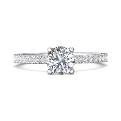 FlyerFit® Platinum Vintage Engagement Ring