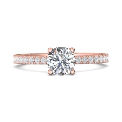 FlyerFit® 18K Pink Gold Vintage Engagement Ring