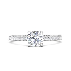 FlyerFit® 14K White Gold Vintage Engagement Ring
