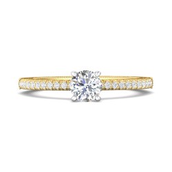 FlyerFit® 14K Yellow and 14K White Gold Vintage Engagement Ring