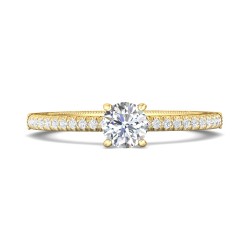 FlyerFit® 18K Yellow Gold Vintage Engagement Ring