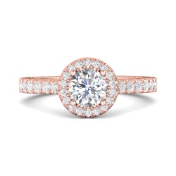 FlyerFit® 18K Pink Gold Vintage Engagement Ring
