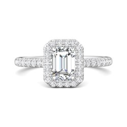 FlyerFit® Platinum Micropave Halo Engagement Ring
