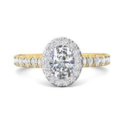 FlyerFit® 14K Yellow and 14K White Gold Micropave Halo Engagement Ring