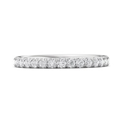 FlyerFit® 14K White Gold Micropave Cutdown Wedding Band