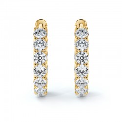 Small Inside Outside Diamond Hoops