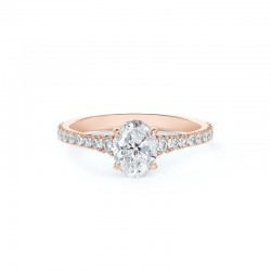 Forevermark Icon Setting Oval Engagement Ring with Diamond Band