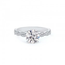 Forevermark Icon Setting Round Engagement Ring with Twisted Band
