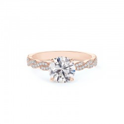 Forevermark Icon Setting Round Engagement Ring with Twisted Band
