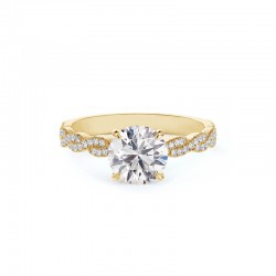 Forevermark Icon Setting Round Engagement Ring with Twisted Band
