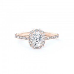 Center of My Universe Cushion Halo Engagement Ring with Diamond Band