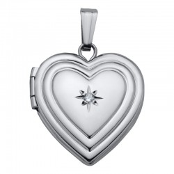 Silver Hand Engraved Handset Plain Polish Locket Charm