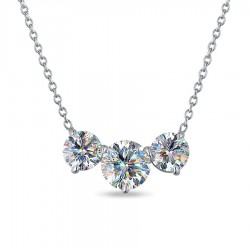 3 Stone Diamond Necklace