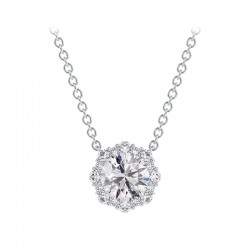 Center of My Universe® Floral Halo Diamond Pendant