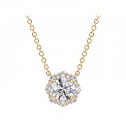 Center of My Universe® Floral Halo Diamond Pendant