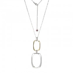 Sterling Silver Rhodium Plated Gp40 Necklace