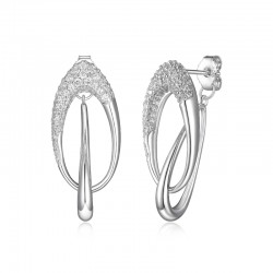 Sterling Silver Rhodium Plated Earrings