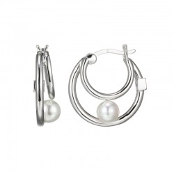 Sterling Silver Rhodium Plated Earrings