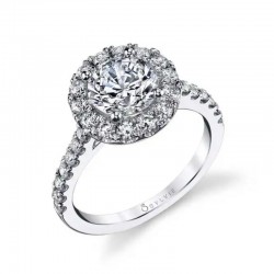 Round Cut Classic Halo Engagement Ring - Jacalyn