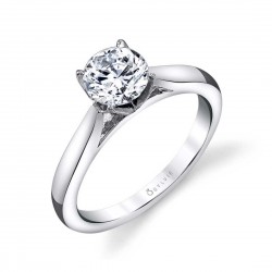Modern Solitaire Engagement Ring - Aubree