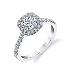 Classic Engagement Ring with Halo - Emma