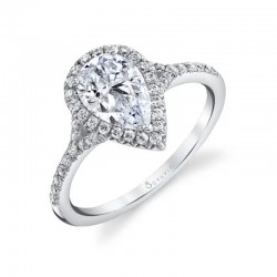 Halo Engagement Ring with Micro Split Shank - Alexandra