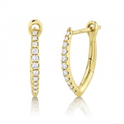 .15CTTW DIAMOND HOOP EARRINGS 14K YG