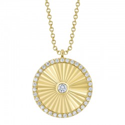 0.32Ct 14K Yellow Gold Diamond Circle Necklace