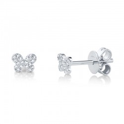 .07CTTW PAVE DIAMOND BUTTERFLY STUD EARRINGS 14K WG