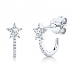 0.17ct 14k White Gold Diamond Star Earring