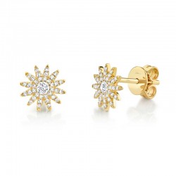 0.24ct 14k Yellow Gold Diamond Stud Earring