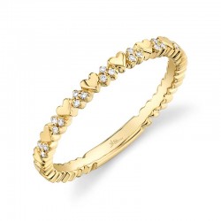 0.05ct 14k Yellow Gold Diamond Lady's Heart Ring