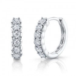 0.23Ct 14K White Gold Diamond Huggie Earring