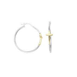 35mm Cross Hoop Earrings