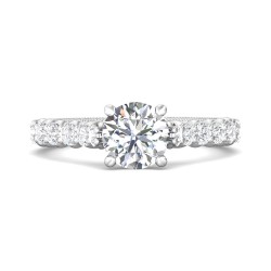 FlyerFit® 14K White Gold Vintage Engagement Ring