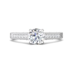 FlyerFit® 18K White Gold Vintage Engagement Ring
