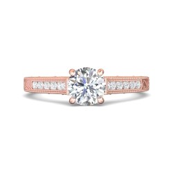 FlyerFit® 14K Pink Gold Vintage Engagement Ring