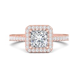 FlyerFit® 18K Pink Gold Vintage Engagement Ring