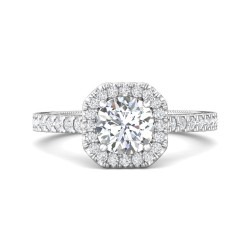 FlyerFit® Platinum Vintage Engagement Ring