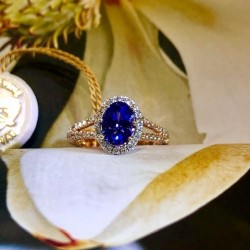 Tanzanite Zoisite and Diamond Ring