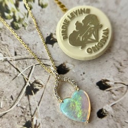 Heart Shaped Opal Necklace