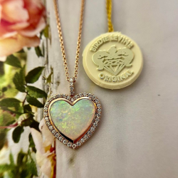 Heart Shaped Opal Necklace